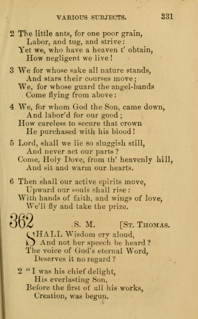 A Collection of Psalms, Hymns, and Spiritual Songs: suited to the various occasions of public worship and private devotion, of the church of Christ (6th ed.) page 331