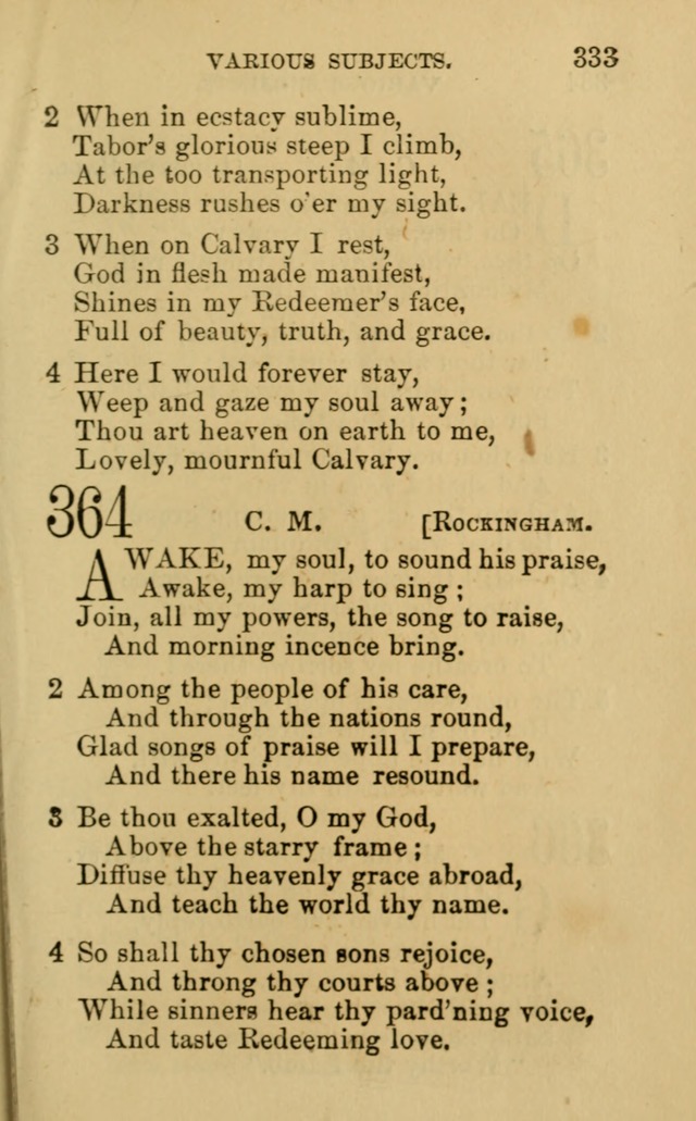 A Collection of Psalms, Hymns, and Spiritual Songs: suited to the various occasions of public worship and private devotion, of the church of Christ (6th ed.) page 333