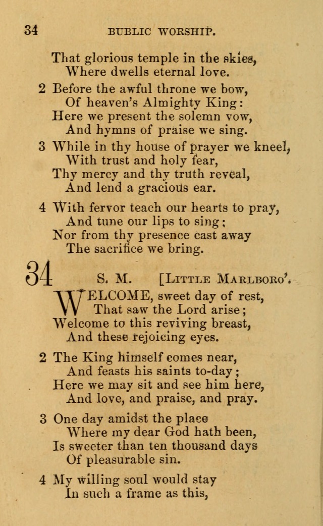 A Collection of Psalms, Hymns, and Spiritual Songs: suited to the various occasions of public worship and private devotion, of the church of Christ (6th ed.) page 34