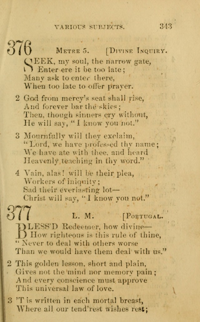 A Collection of Psalms, Hymns, and Spiritual Songs: suited to the various occasions of public worship and private devotion, of the church of Christ (6th ed.) page 343