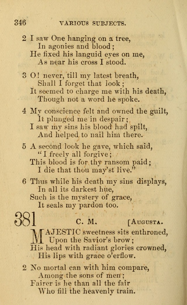 A Collection of Psalms, Hymns, and Spiritual Songs: suited to the various occasions of public worship and private devotion, of the church of Christ (6th ed.) page 346