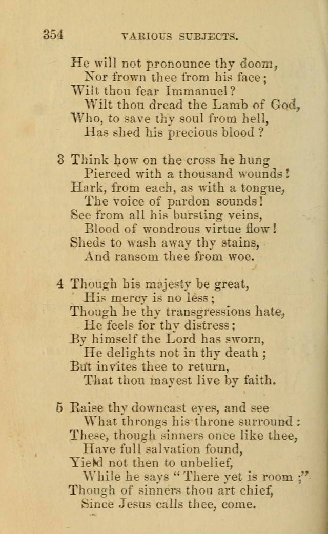 A Collection of Psalms, Hymns, and Spiritual Songs: suited to the various occasions of public worship and private devotion, of the church of Christ (6th ed.) page 354