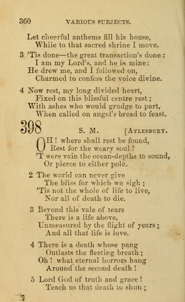 A Collection of Psalms, Hymns, and Spiritual Songs: suited to the various occasions of public worship and private devotion, of the church of Christ (6th ed.) page 360