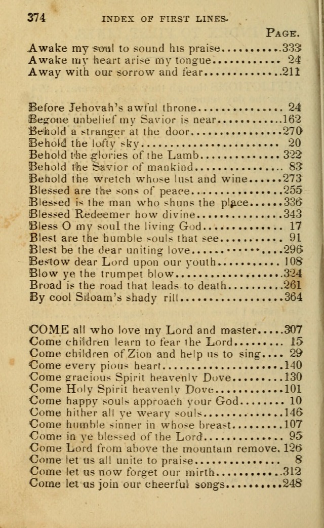 A Collection of Psalms, Hymns, and Spiritual Songs: suited to the various occasions of public worship and private devotion, of the church of Christ (6th ed.) page 374