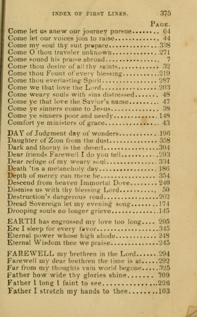 A Collection of Psalms, Hymns, and Spiritual Songs: suited to the various occasions of public worship and private devotion, of the church of Christ (6th ed.) page 375