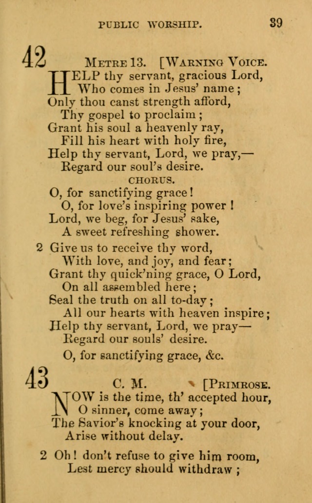 A Collection of Psalms, Hymns, and Spiritual Songs: suited to the various occasions of public worship and private devotion, of the church of Christ (6th ed.) page 39