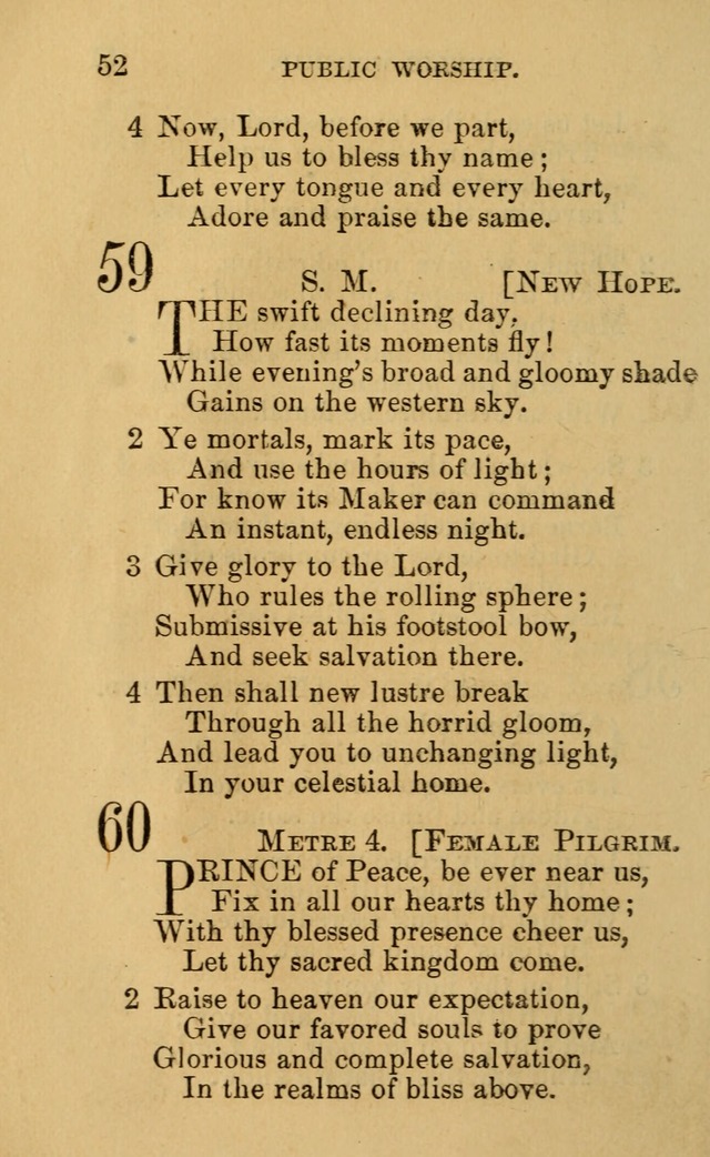 A Collection of Psalms, Hymns, and Spiritual Songs: suited to the various occasions of public worship and private devotion, of the church of Christ (6th ed.) page 52