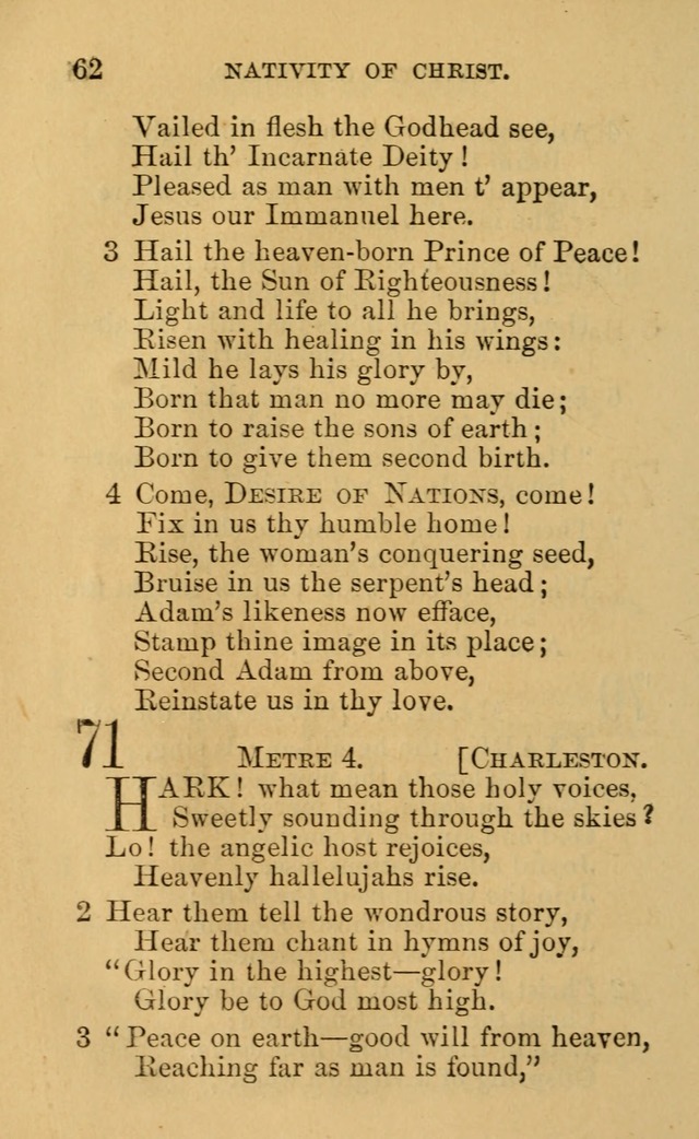 A Collection of Psalms, Hymns, and Spiritual Songs: suited to the various occasions of public worship and private devotion, of the church of Christ (6th ed.) page 62