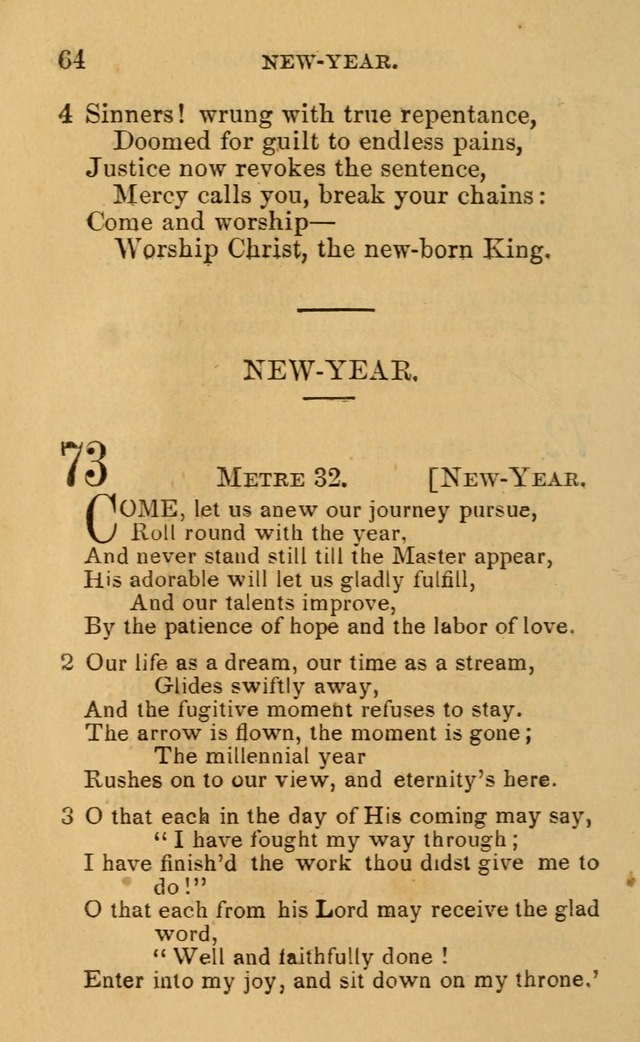 A Collection of Psalms, Hymns, and Spiritual Songs: suited to the various occasions of public worship and private devotion, of the church of Christ (6th ed.) page 64