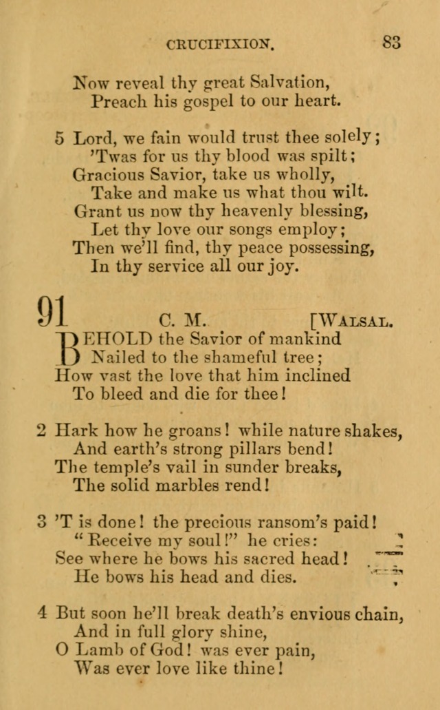 A Collection of Psalms, Hymns, and Spiritual Songs: suited to the various occasions of public worship and private devotion, of the church of Christ (6th ed.) page 83