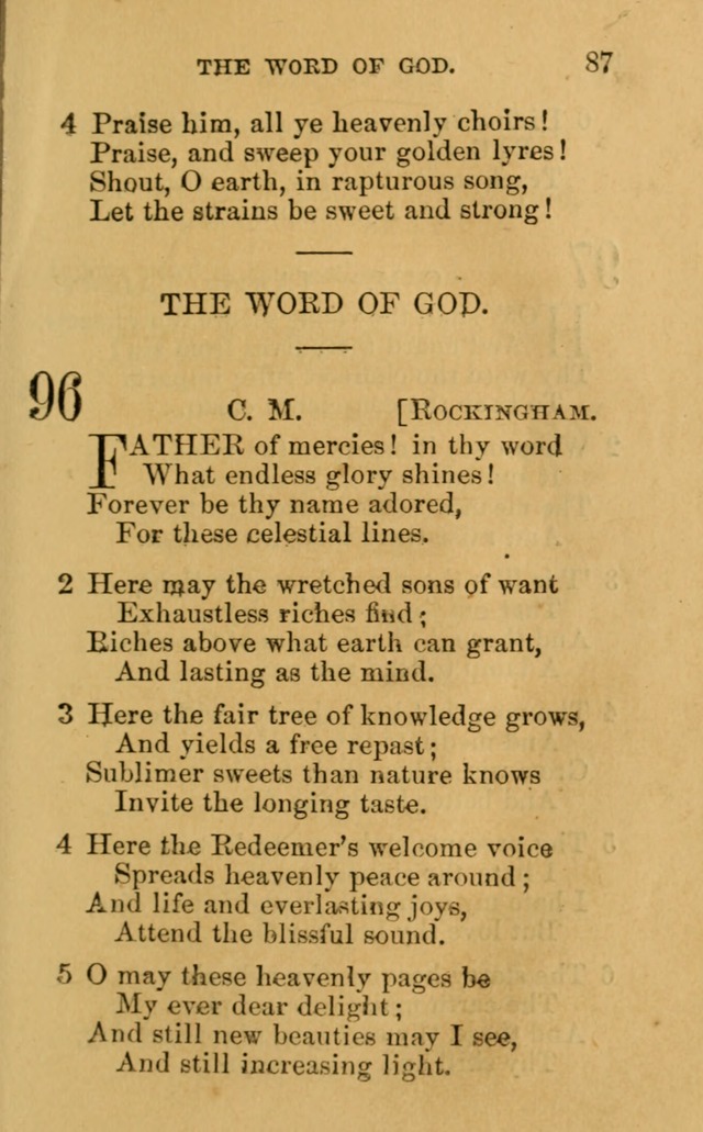 A Collection of Psalms, Hymns, and Spiritual Songs: suited to the various occasions of public worship and private devotion, of the church of Christ (6th ed.) page 87