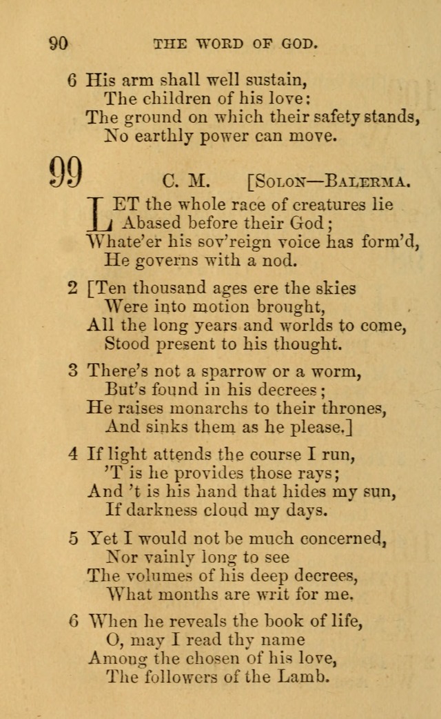 A Collection of Psalms, Hymns, and Spiritual Songs: suited to the various occasions of public worship and private devotion, of the church of Christ (6th ed.) page 90