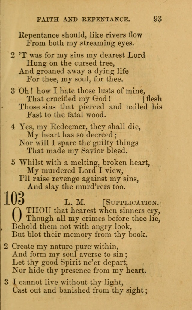 A Collection of Psalms, Hymns, and Spiritual Songs: suited to the various occasions of public worship and private devotion, of the church of Christ (6th ed.) page 93