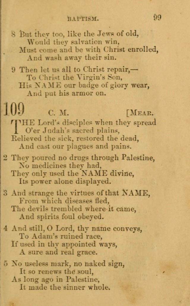 A Collection of Psalms, Hymns, and Spiritual Songs: suited to the various occasions of public worship and private devotion, of the church of Christ (6th ed.) page 99