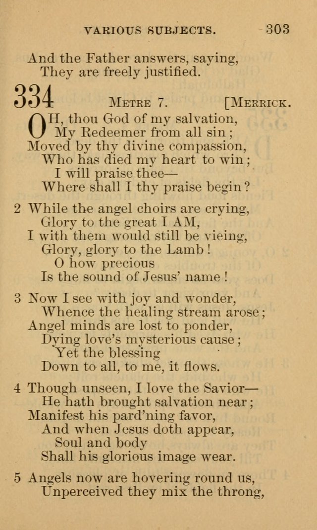 A Collection of Psalms and Hymns: suited to the various occasions of public worship and private devotion page 303