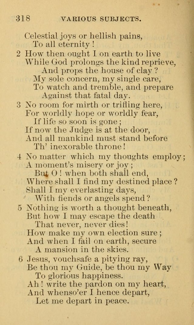 A Collection of Psalms and Hymns: suited to the various occasions of public worship and private devotion page 318