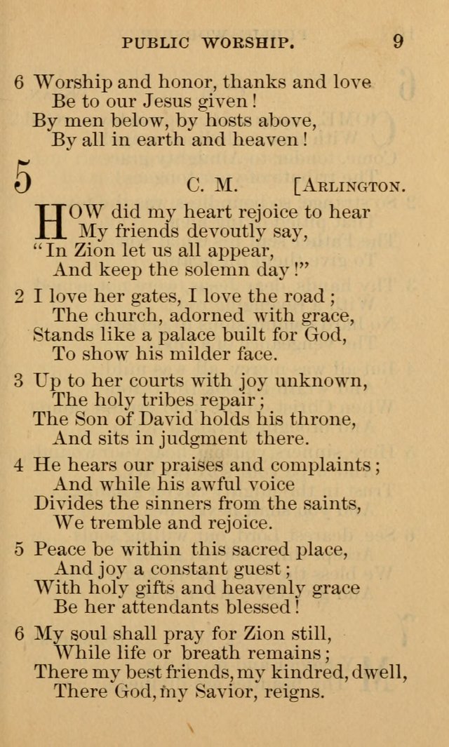 A Collection of Psalms and Hymns: suited to the various occasions of public worship and private devotion page 9