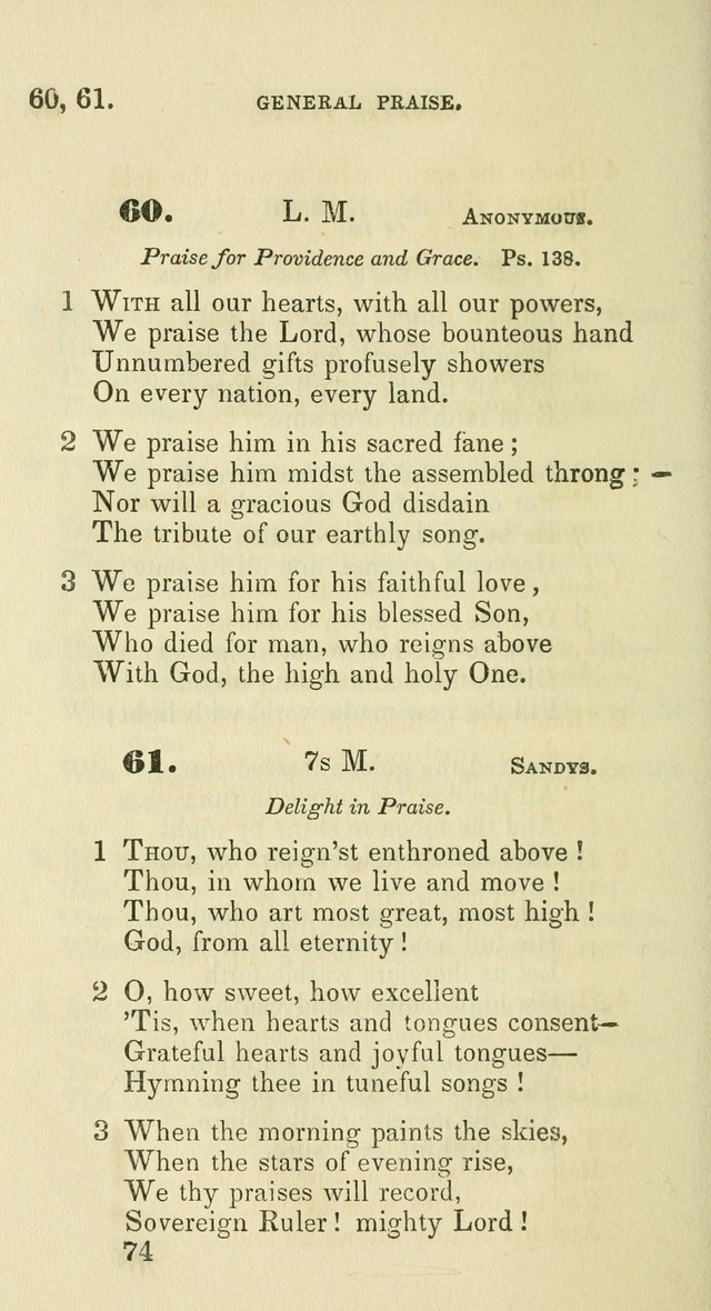 A Collection of Psalms and Hymns for the use of Universalist Societies and Families (13th ed.) page 72