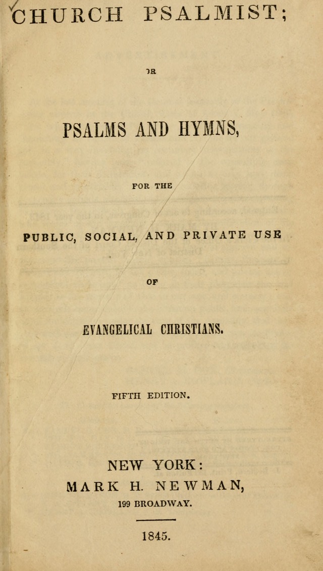 Church Psalmist: or psalms and hymns for the public, social and private use of evangelical Christians (5th ed.) page 3