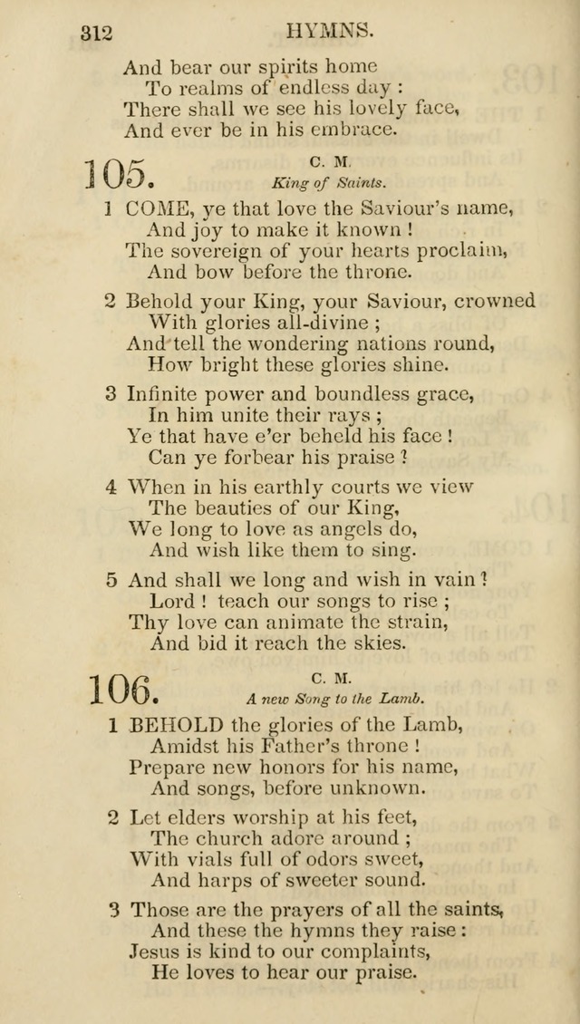 Church Psalmist: or psalms and hymns for the public, social and private use of evangelical Christians (5th ed.) page 314