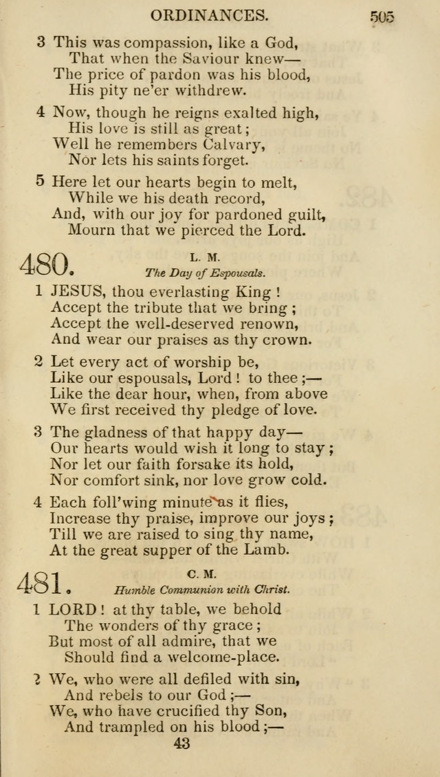 Church Psalmist: or psalms and hymns for the public, social and private use of evangelical Christians (5th ed.) page 507