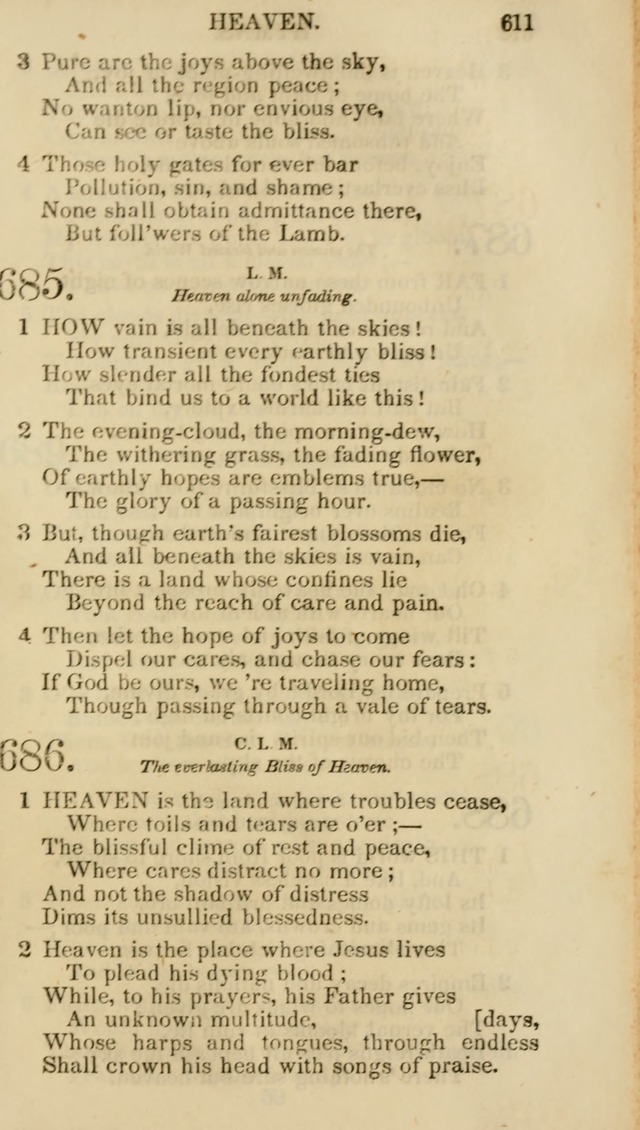 Church Psalmist: or psalms and hymns for the public, social and private use of evangelical Christians (5th ed.) page 613