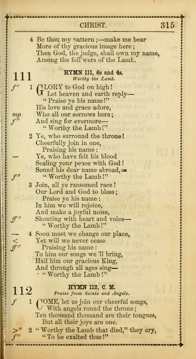 Church Psalmist: or, psalms and hymns, for the public, social and private use of Evangelical Christians. With Supplement. (53rd ed.) page 314