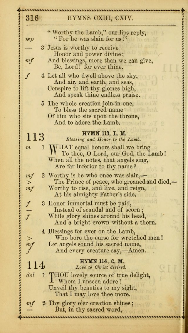 Church Psalmist: or, psalms and hymns, for the public, social and private use of Evangelical Christians. With Supplement. (53rd ed.) page 315