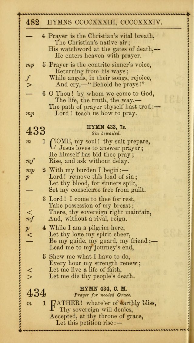 Church Psalmist: or, psalms and hymns, for the public, social and private use of Evangelical Christians. With Supplement. (53rd ed.) page 481