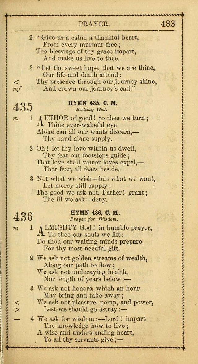 Church Psalmist: or, psalms and hymns, for the public, social and private use of Evangelical Christians. With Supplement. (53rd ed.) page 482