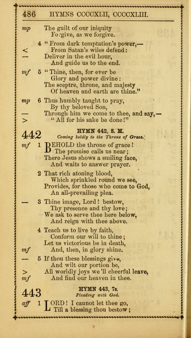 Church Psalmist: or, psalms and hymns, for the public, social and private use of Evangelical Christians. With Supplement. (53rd ed.) page 485