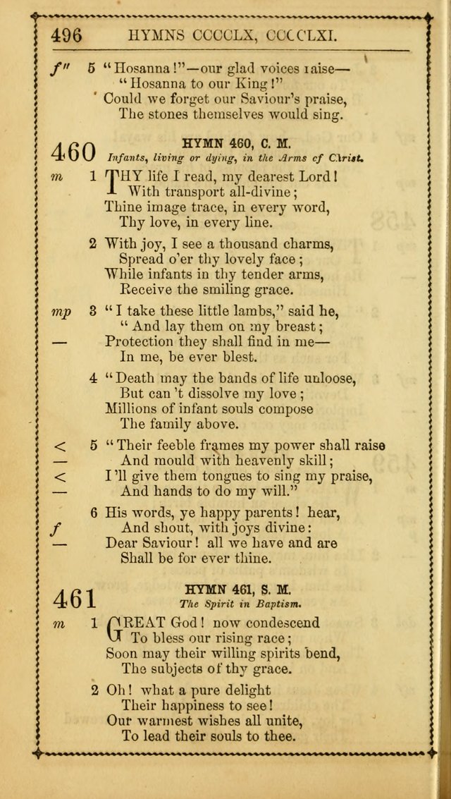 Church Psalmist: or, psalms and hymns, for the public, social and private use of Evangelical Christians. With Supplement. (53rd ed.) page 495