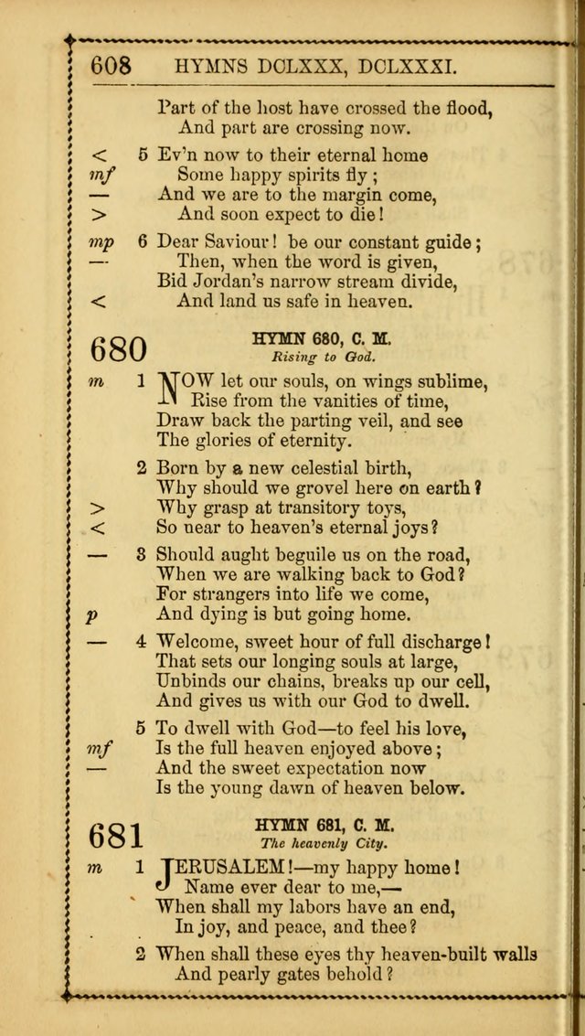 Church Psalmist: or, psalms and hymns, for the public, social and private use of Evangelical Christians. With Supplement. (53rd ed.) page 607