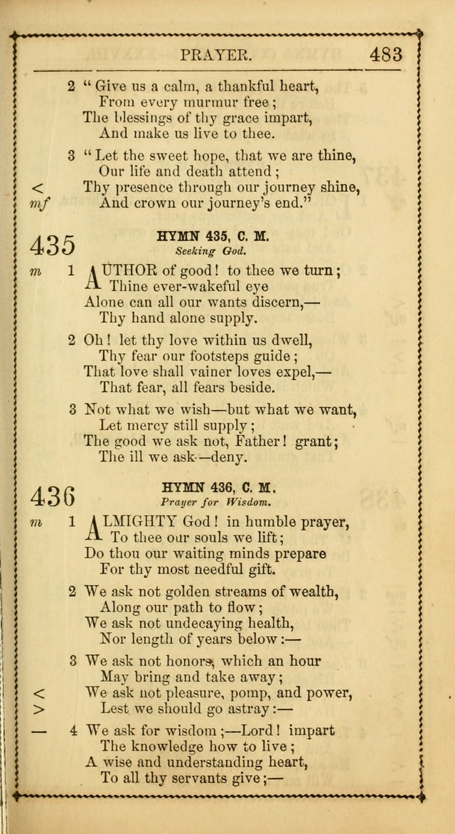 Church Psalmist: or Psalms and Hymns Designed for the Public, Social, and  Private Use of Evangelical Christians ... with Supplement.  53rd ed. page 486