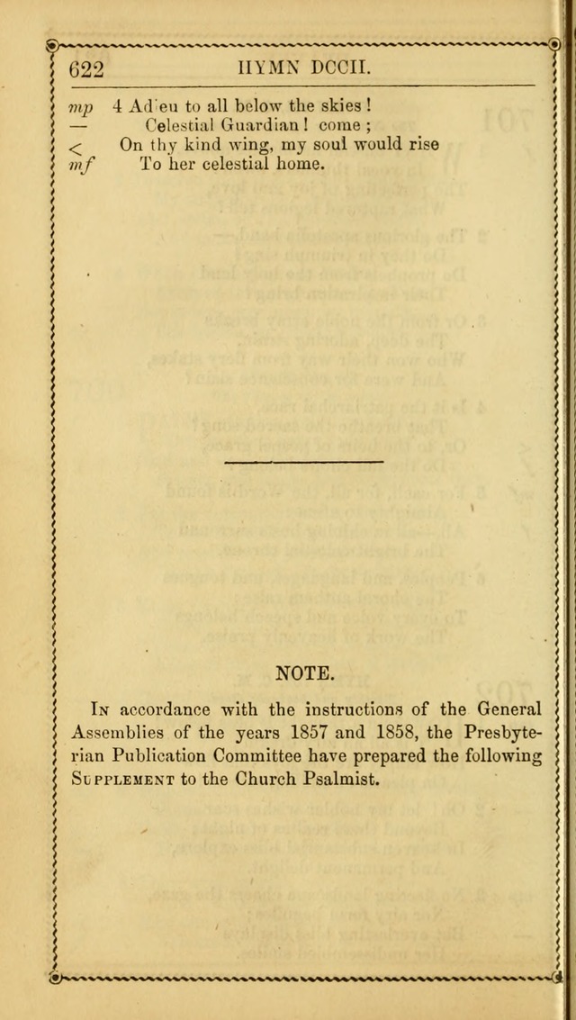 Church Psalmist: or Psalms and Hymns Designed for the Public, Social, and  Private Use of Evangelical Christians ... with Supplement.  53rd ed. page 625