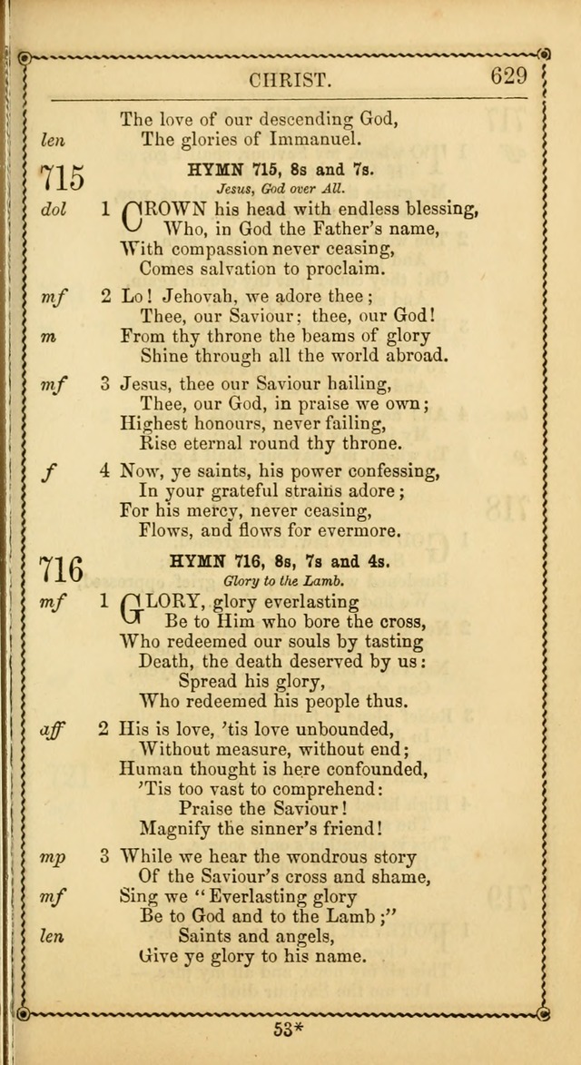 Church Psalmist: or Psalms and Hymns Designed for the Public, Social, and  Private Use of Evangelical Christians ... with Supplement.  53rd ed. page 632