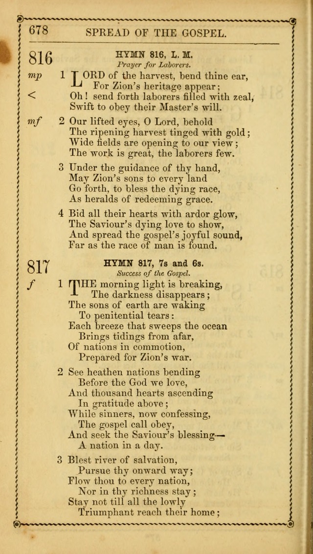 Church Psalmist: or Psalms and Hymns Designed for the Public, Social, and  Private Use of Evangelical Christians ... with Supplement.  53rd ed. page 681