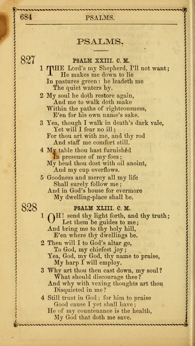 Church Psalmist: or Psalms and Hymns Designed for the Public, Social, and  Private Use of Evangelical Christians ... with Supplement.  53rd ed. page 687