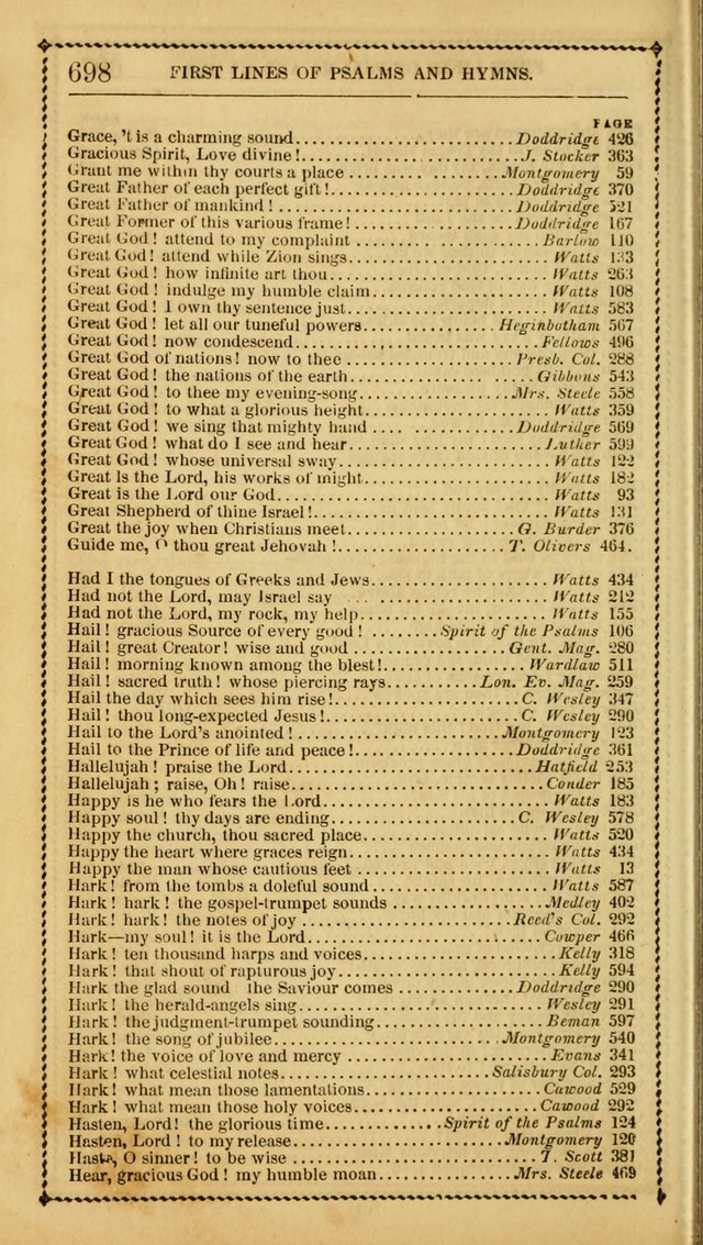 Church Psalmist: or Psalms and Hymns Designed for the Public, Social, and  Private Use of Evangelical Christians ... with Supplement.  53rd ed. page 701