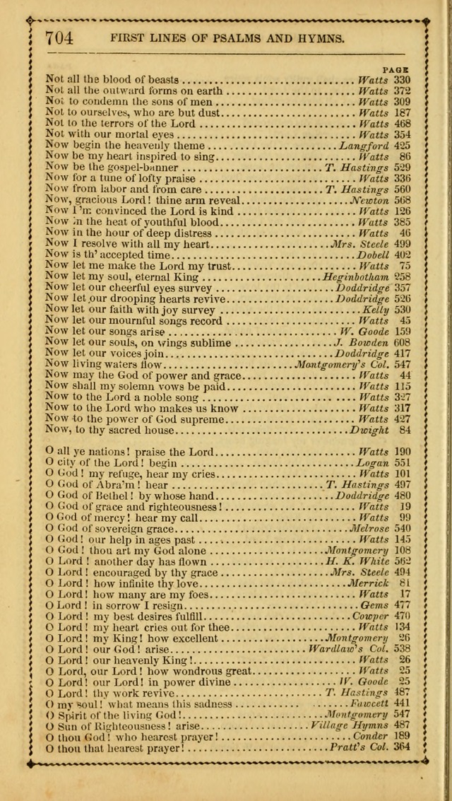 Church Psalmist: or Psalms and Hymns Designed for the Public, Social, and  Private Use of Evangelical Christians ... with Supplement.  53rd ed. page 707