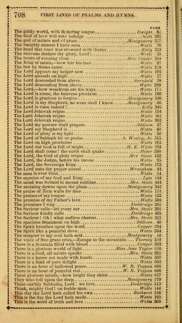 Church Psalmist: or Psalms and Hymns Designed for the Public, Social, and  Private Use of Evangelical Christians ... with Supplement.  53rd ed. page 711