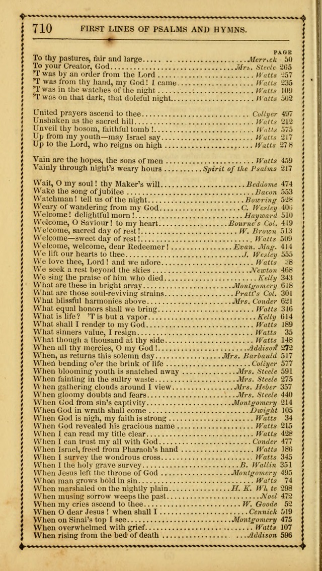 Church Psalmist: or Psalms and Hymns Designed for the Public, Social, and  Private Use of Evangelical Christians ... with Supplement.  53rd ed. page 713