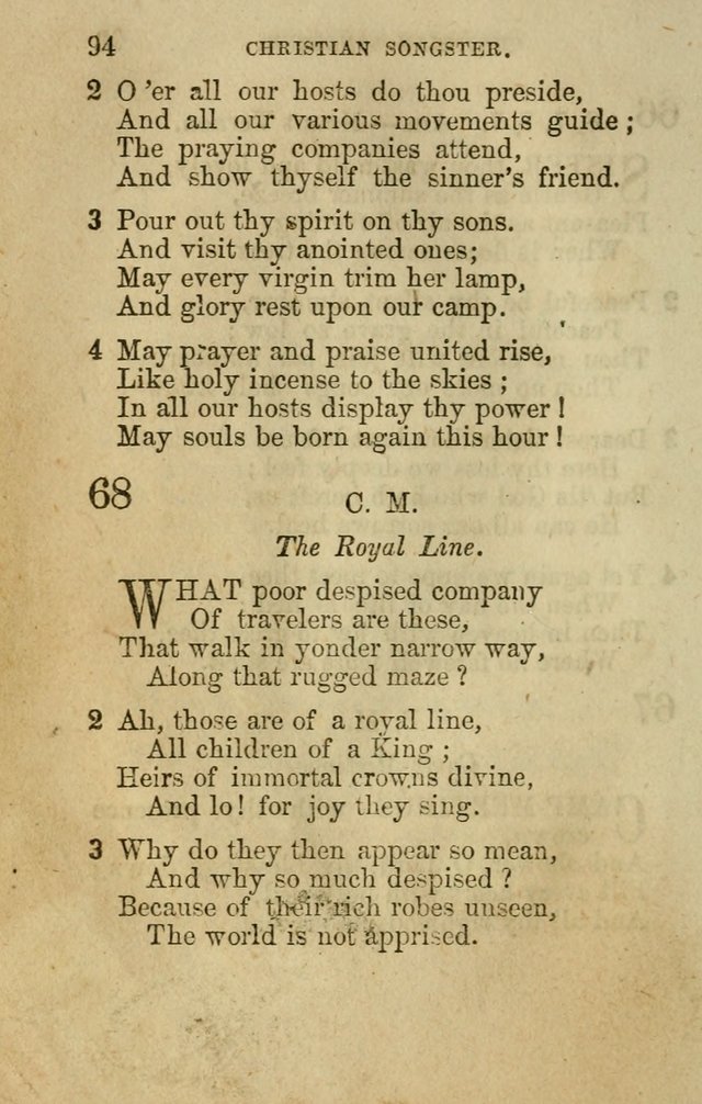 The Christian Songster: a collection of hymns and spiritual songs, usually sung at camp, prayer, and social meetings, and revivals of religion. Designed for all denominations page 101