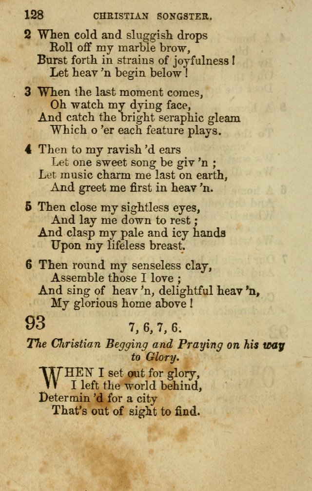 The Christian Songster: a collection of hymns and spiritual songs, usually sung at camp, prayer, and social meetings, and revivals of religion. Designed for all denominations page 137