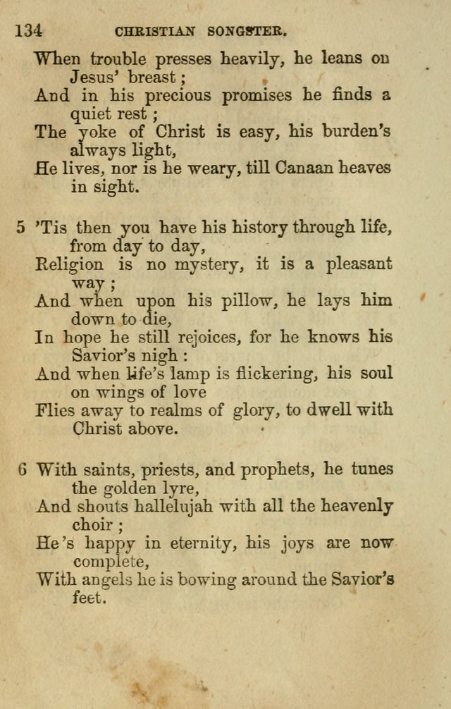 The Christian Songster: a collection of hymns and spiritual songs, usually sung at camp, prayer, and social meetings, and revivals of religion. Designed for all denominations page 143