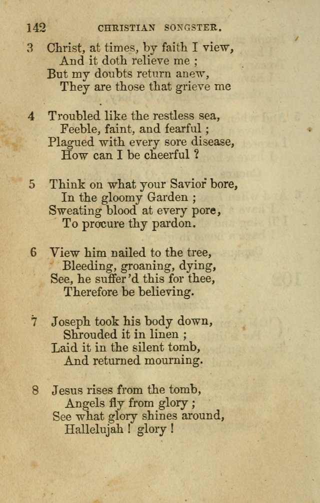 The Christian Songster: a collection of hymns and spiritual songs, usually sung at camp, prayer, and social meetings, and revivals of religion. Designed for all denominations page 151