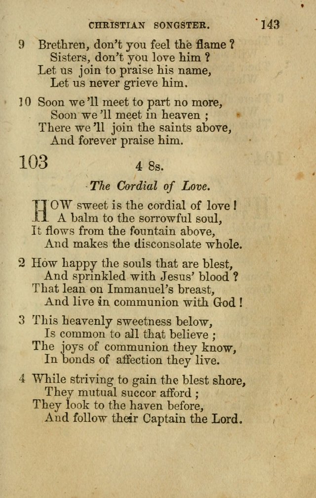 The Christian Songster: a collection of hymns and spiritual songs, usually sung at camp, prayer, and social meetings, and revivals of religion. Designed for all denominations page 152