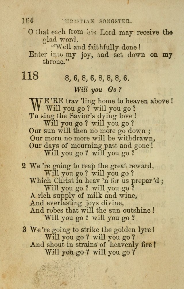 The Christian Songster: a collection of hymns and spiritual songs, usually sung at camp, prayer, and social meetings, and revivals of religion. Designed for all denominations page 173