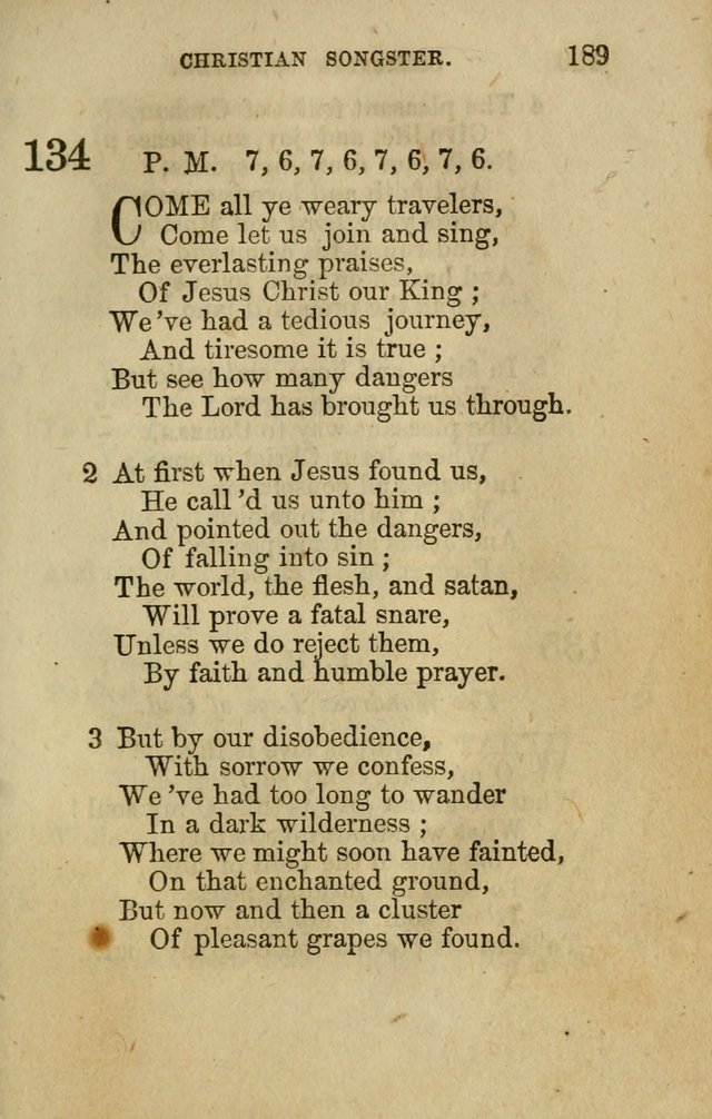 The Christian Songster: a collection of hymns and spiritual songs, usually sung at camp, prayer, and social meetings, and revivals of religion. Designed for all denominations page 198