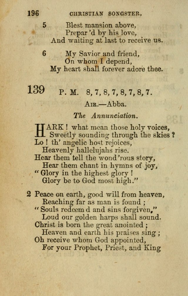 The Christian Songster: a collection of hymns and spiritual songs, usually sung at camp, prayer, and social meetings, and revivals of religion. Designed for all denominations page 205